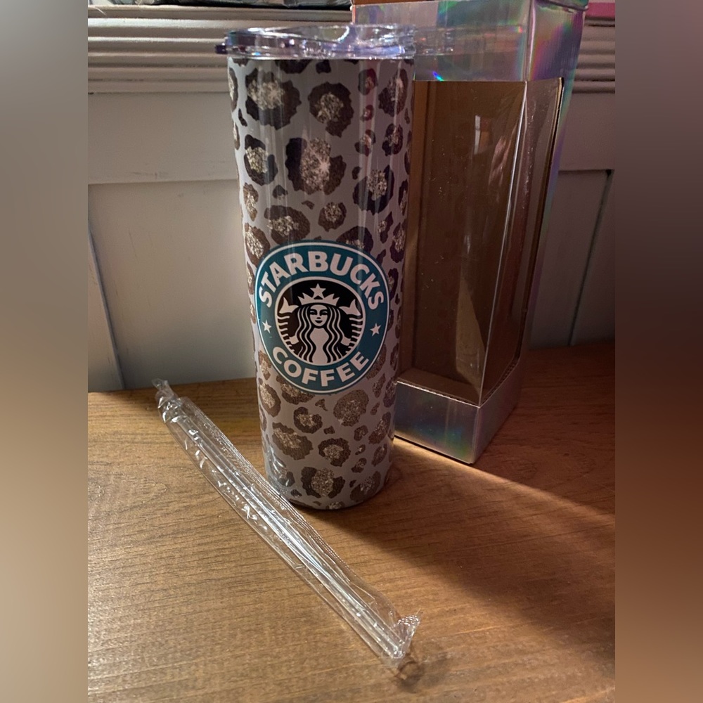 20oz Starbucks tumbler with straw!